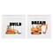 Stupell Industries Build & Dream Construction Vehicles 2pc Framed Print Under Glass Set, design by Kim Allen